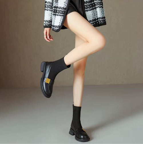 Loafers Short Knitted Elastic Boots Bootie 