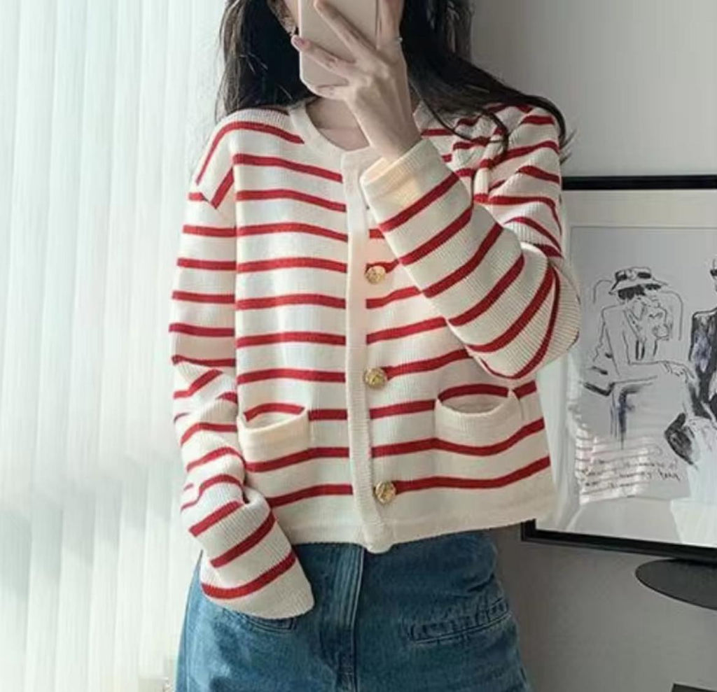 French Loose Short Sweater Jacket