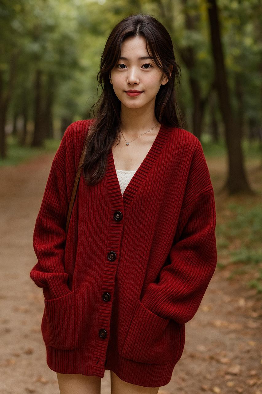 V-Neck Cardigan Jacket