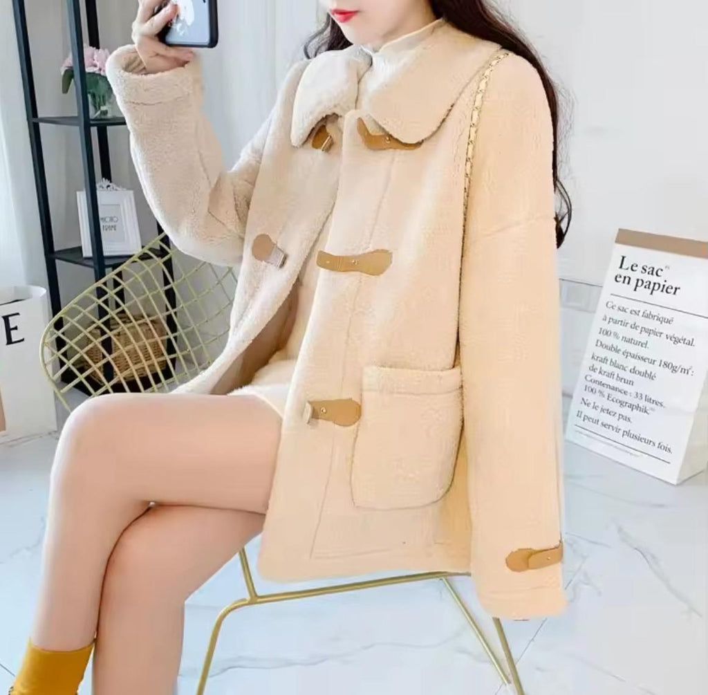 Loose Lamb Wool Cardigan Coat